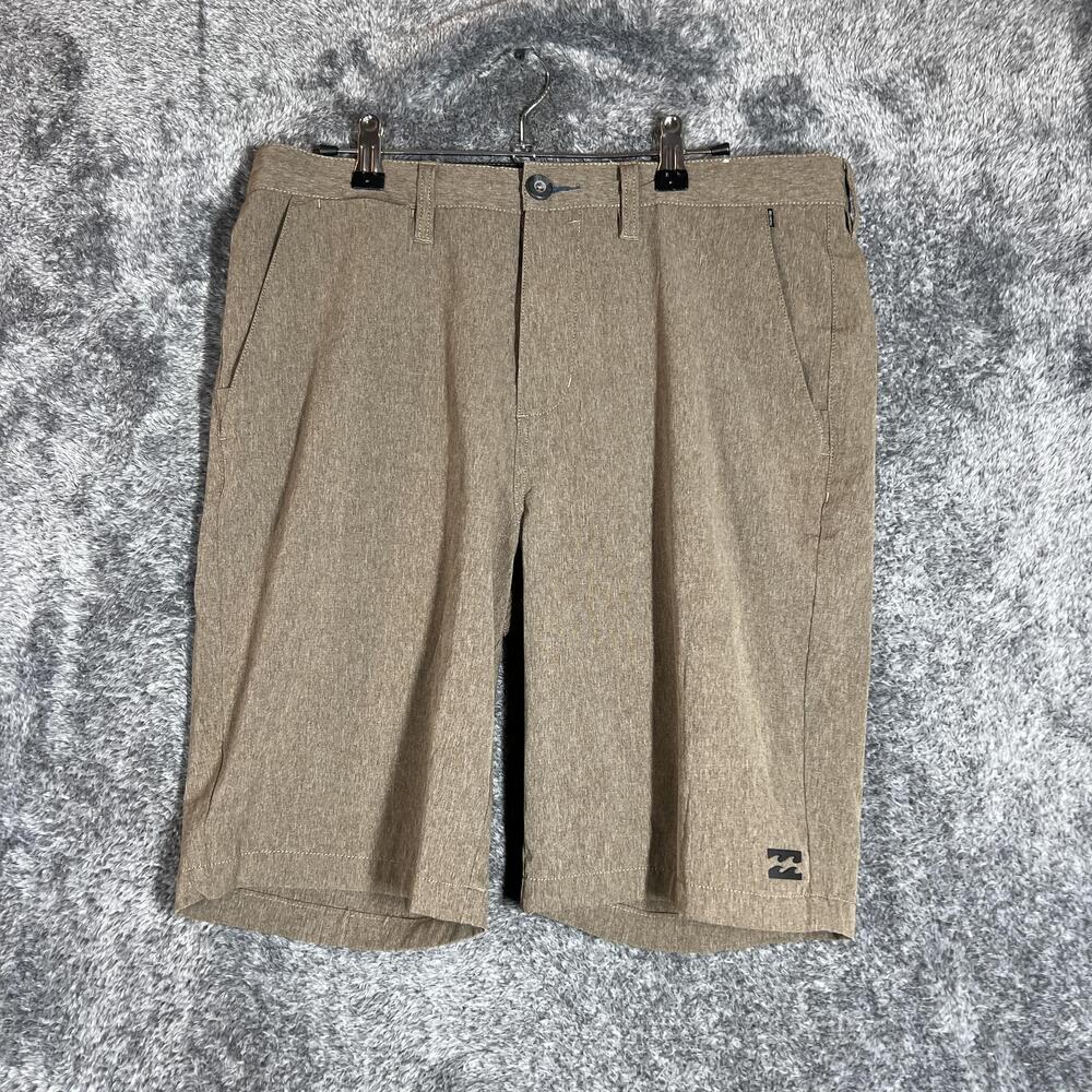 Billabong Shorts Mens 32 Brown Bermuda Microfiber Stretch Pockets 12 Inseam